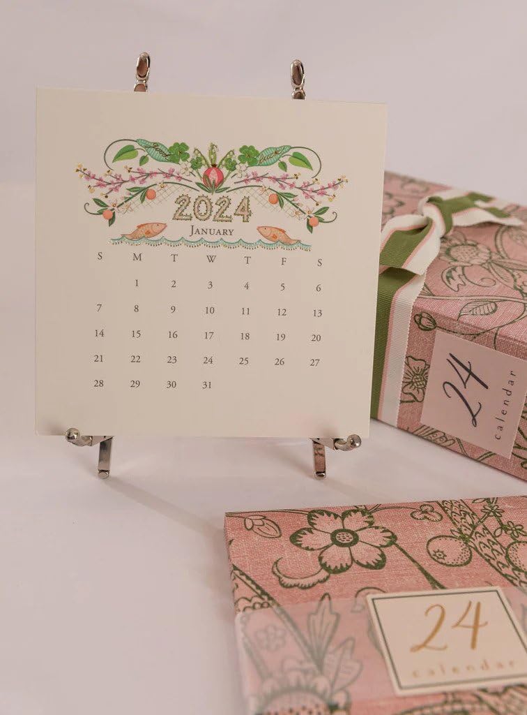 Karen Adams 2024 (12 Month) Calendar With Silver Easel