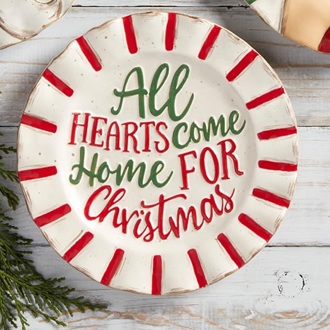 Farmhouse Christmas Salad Plate - All Hearts