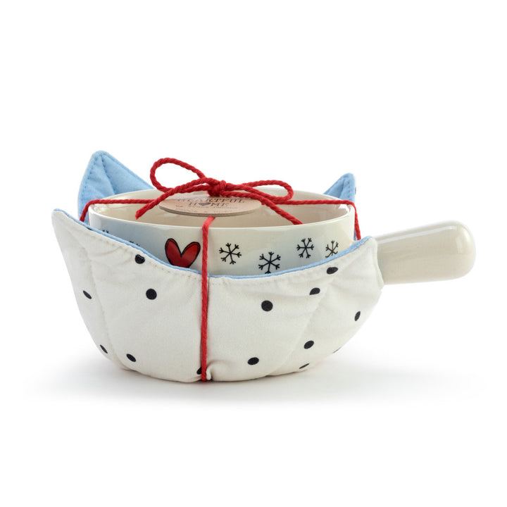 Snowflakes Soup Crock and Bowl Cozy