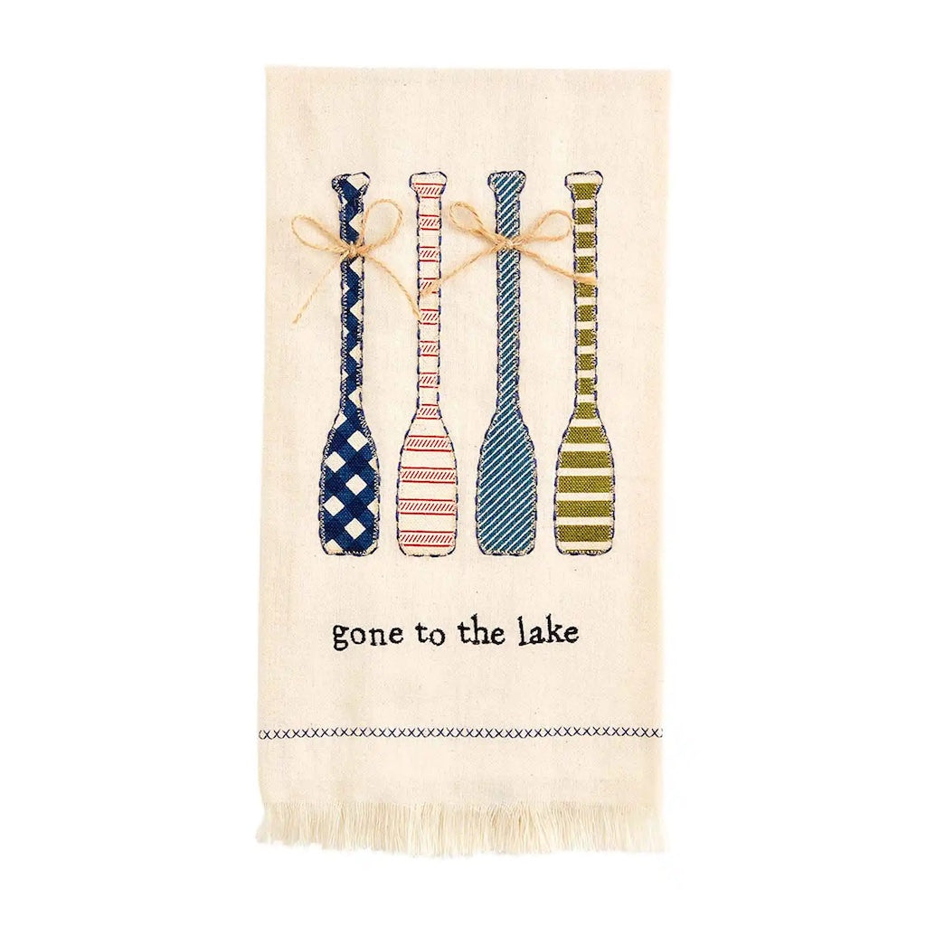 Gone To Lake Applique Hand Towel