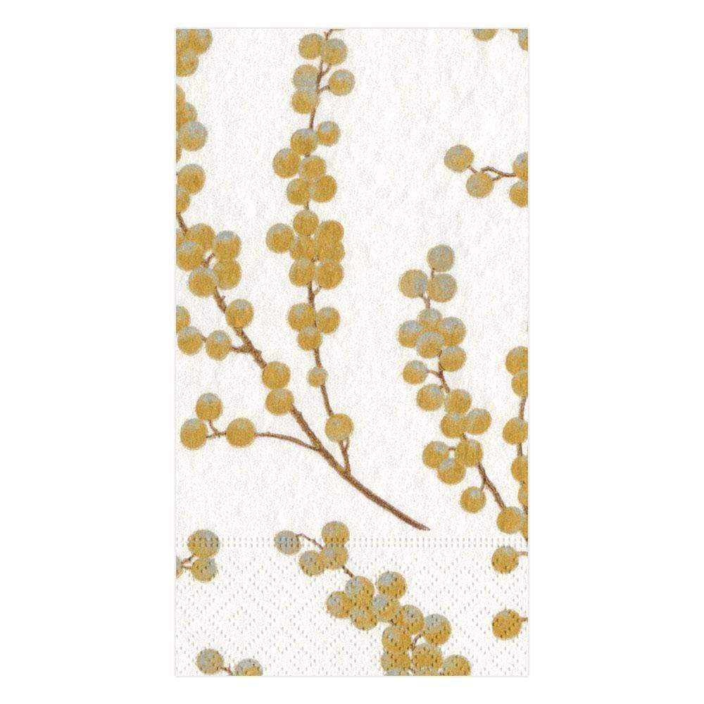 Berry Branches White/Gold Guest Towel