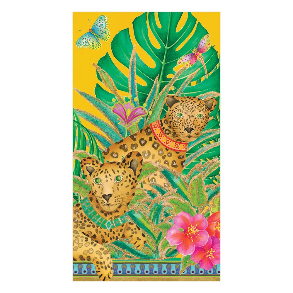Leopards in Yellow Guest Towels