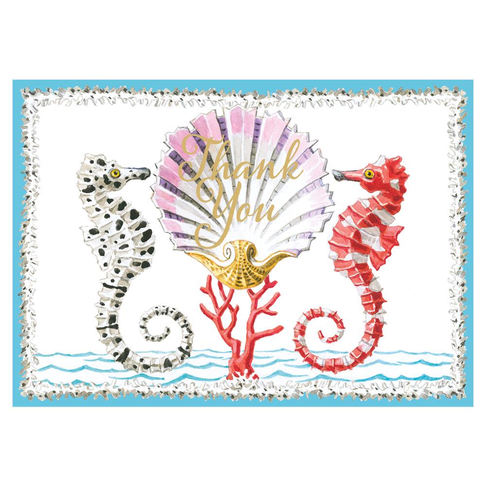 Seahorses and Shells Thank You Notes